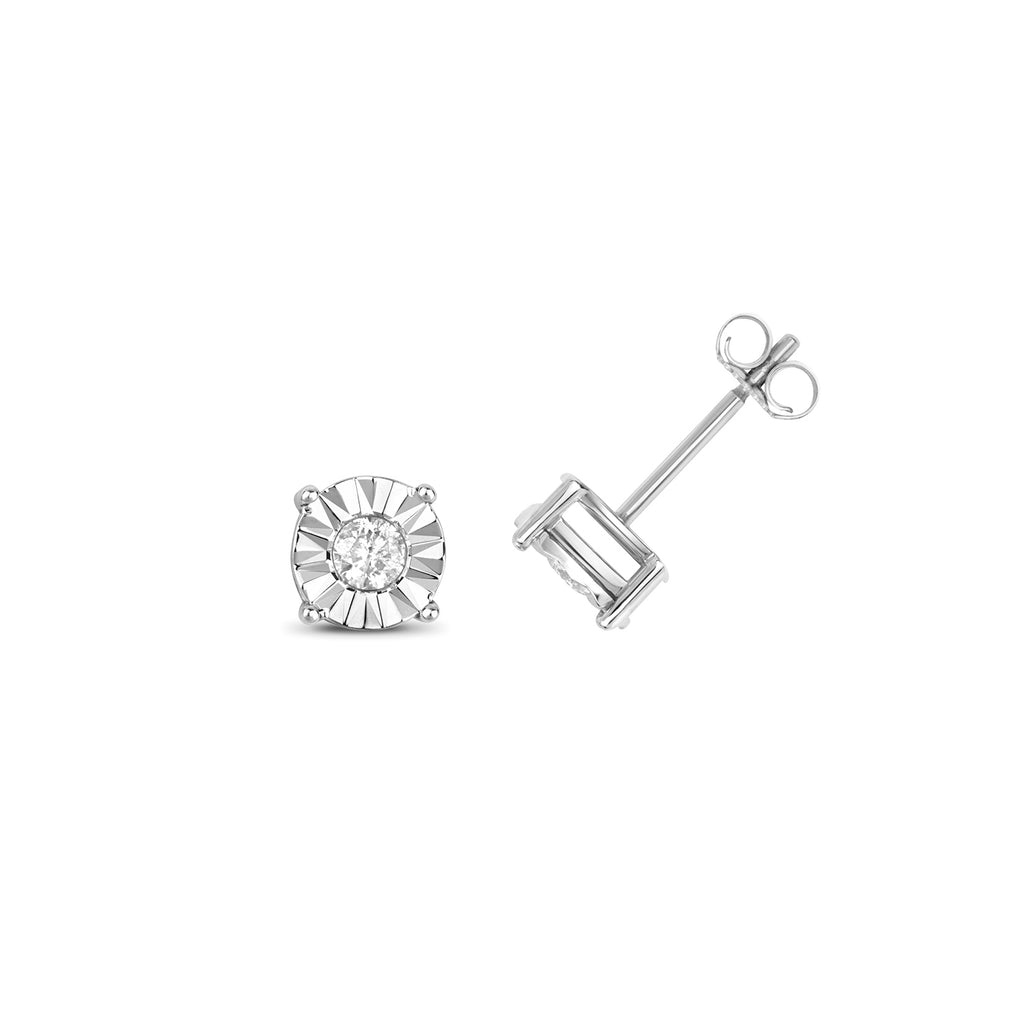 9ct White Gold Diamond Earrings 0.31CT