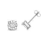 9ct White Gold Diamond Earrings 0.31CT