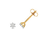 Clustdlysau Diemwnt Aur Melyn 9ct 0.05CT