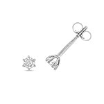 Clustdlysau Diemwnt Aur Gwyn 9ct 0.05CT