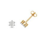 9ct Yellow Gold Diamond Earrings 0.15CT