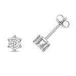 9ct White Gold Diamond Earrings 0.15CT