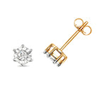 9ct Yellow Gold Diamond Earrings 0.21CT
