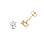Clustdlysau Diemwnt Aur Melyn 9ct 0.25CT