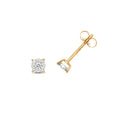 Clustdlysau Diemwnt Aur Melyn 9ct 0.16CT