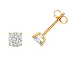 Clustdlysau Diemwnt Aur Melyn 9ct 0.26CT