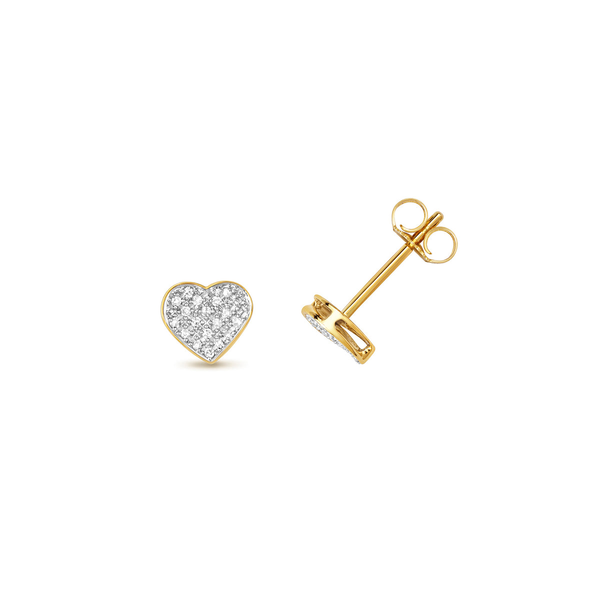 Clustdlysau Diemwnt Aur Melyn 9ct 0.1CT