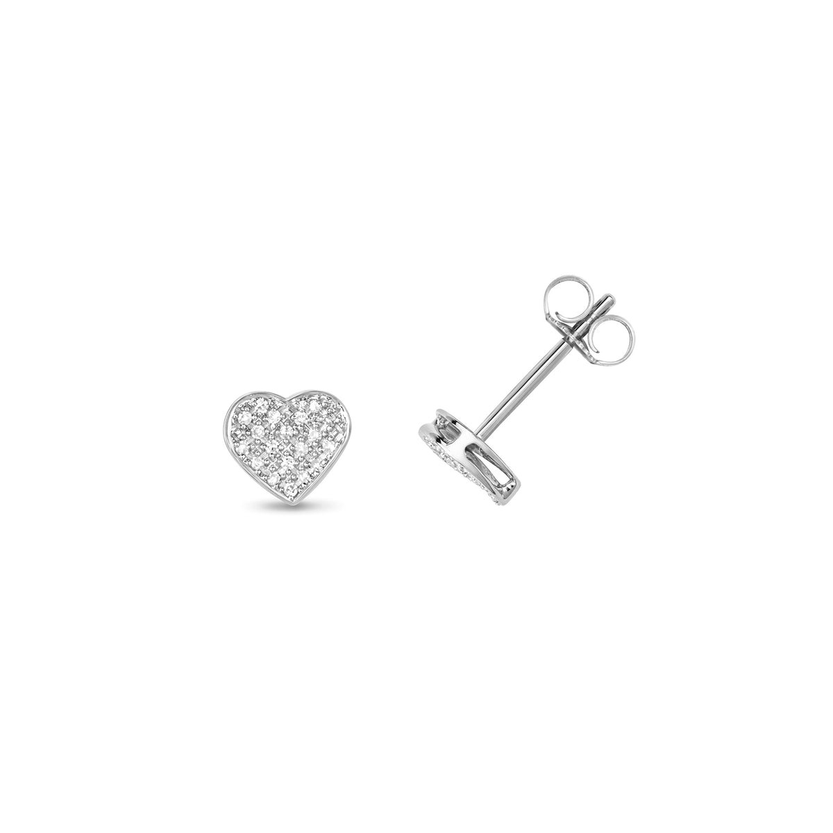 Clustdlysau Diemwnt Aur Gwyn 9ct 0.1CT