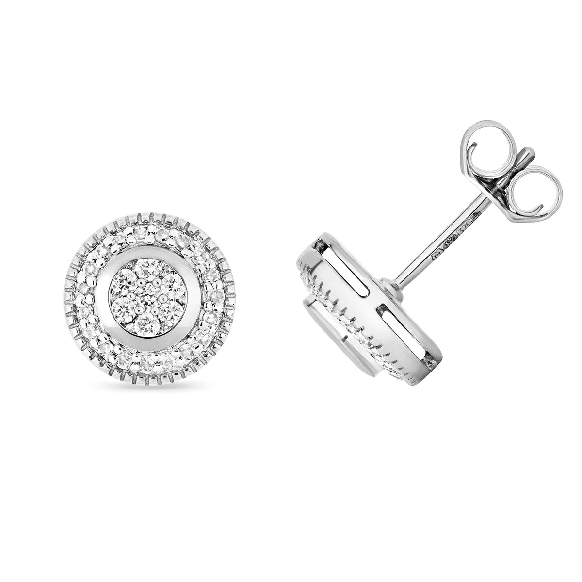 9ct White Gold Diamond Earrings 0.25CT