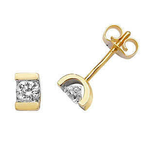 9ct Yellow Gold Diamond Earrings 0.45CT ED182