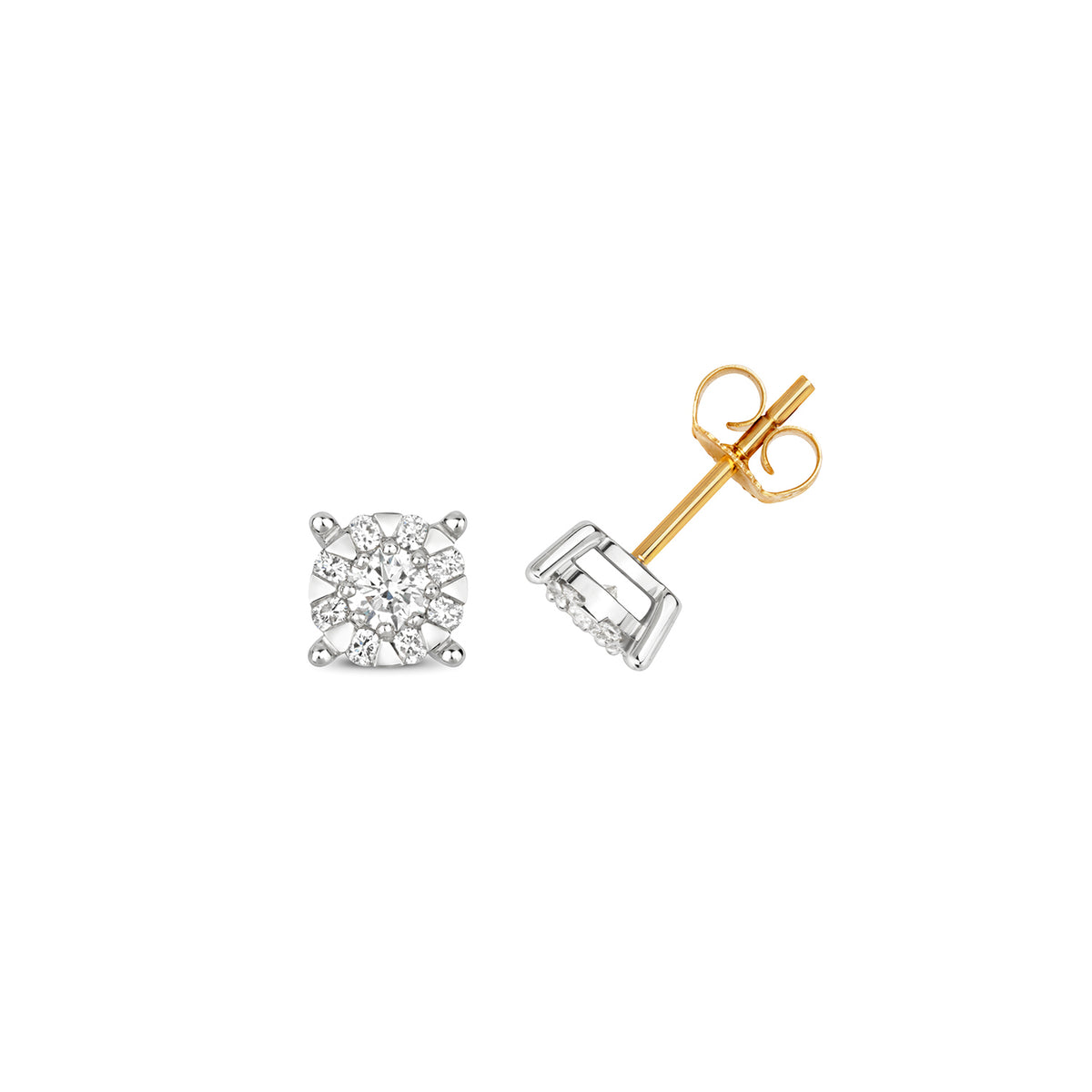 9ct Yellow Gold Diamond Earrings 0.6CT