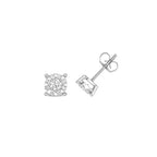 Clustdlysau Diemwnt Aur Gwyn 9ct 0.6CT