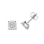 Clustdlysau Diemwnt Aur Gwyn 9ct 0.6CT