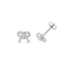 Clustdlysau Diemwnt Aur Gwyn 9ct 0.1CT