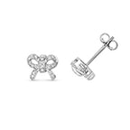Clustdlysau Diemwnt Aur Gwyn 9ct 0.1CT