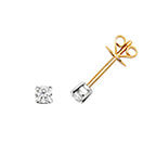Clustdlysau Diemwnt Aur Melyn 9ct 0.2CT