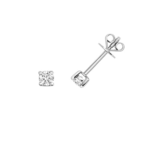 Clustdlysau Diemwnt Aur Gwyn 9ct 0.3CT