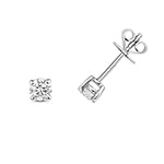 Clustdlysau Diemwnt Aur Gwyn 9ct 0.4CT