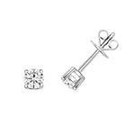 Clustdlysau Diemwnt Aur Gwyn 9ct 0.5CT