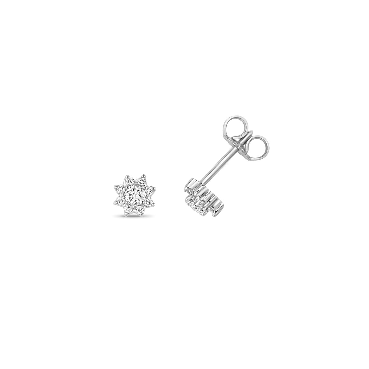 9ct White Gold Diamond Earrings 0.27CT