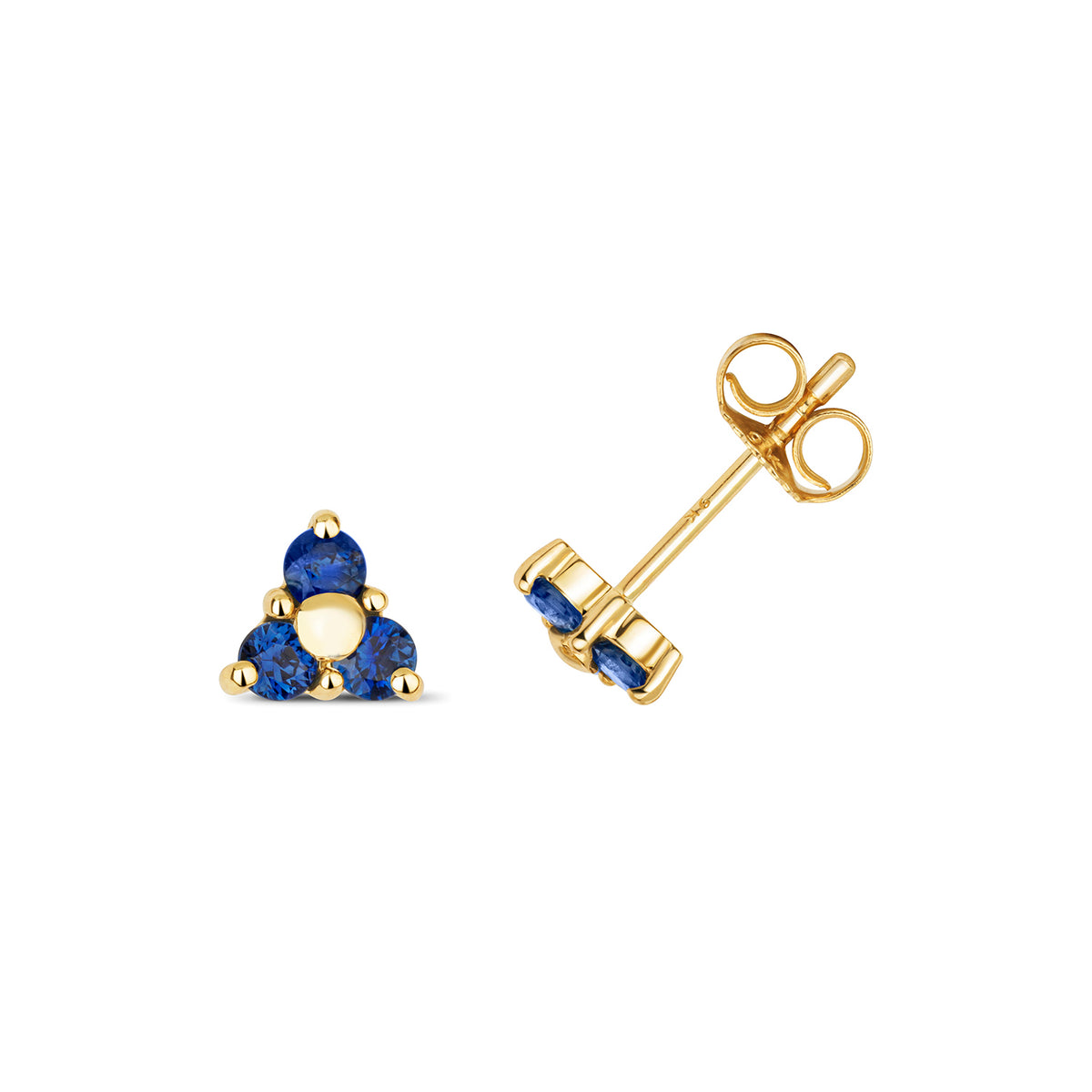 Clustdlysau Saffir Aur Melyn 9ct 0.35CT