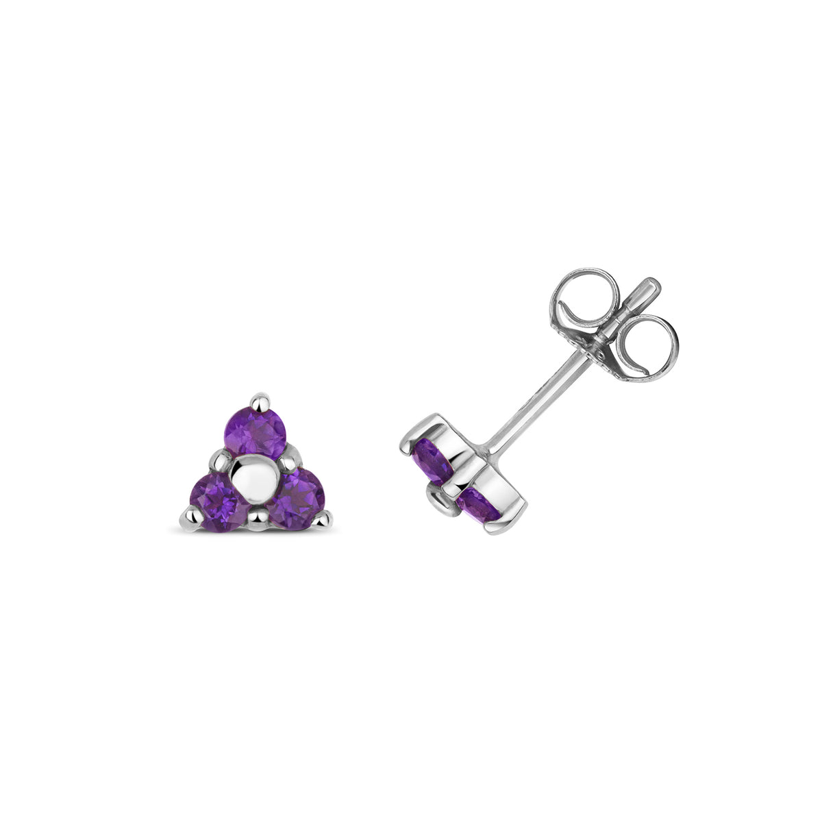 9ct White Gold Amethyst Earrings 0.25CT