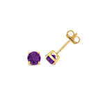 Clustdlysau Amethyst Aur Melyn 9ct 0.95ct