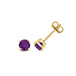 Clustdlysau Amethyst Aur Melyn 9ct 0.95ct
