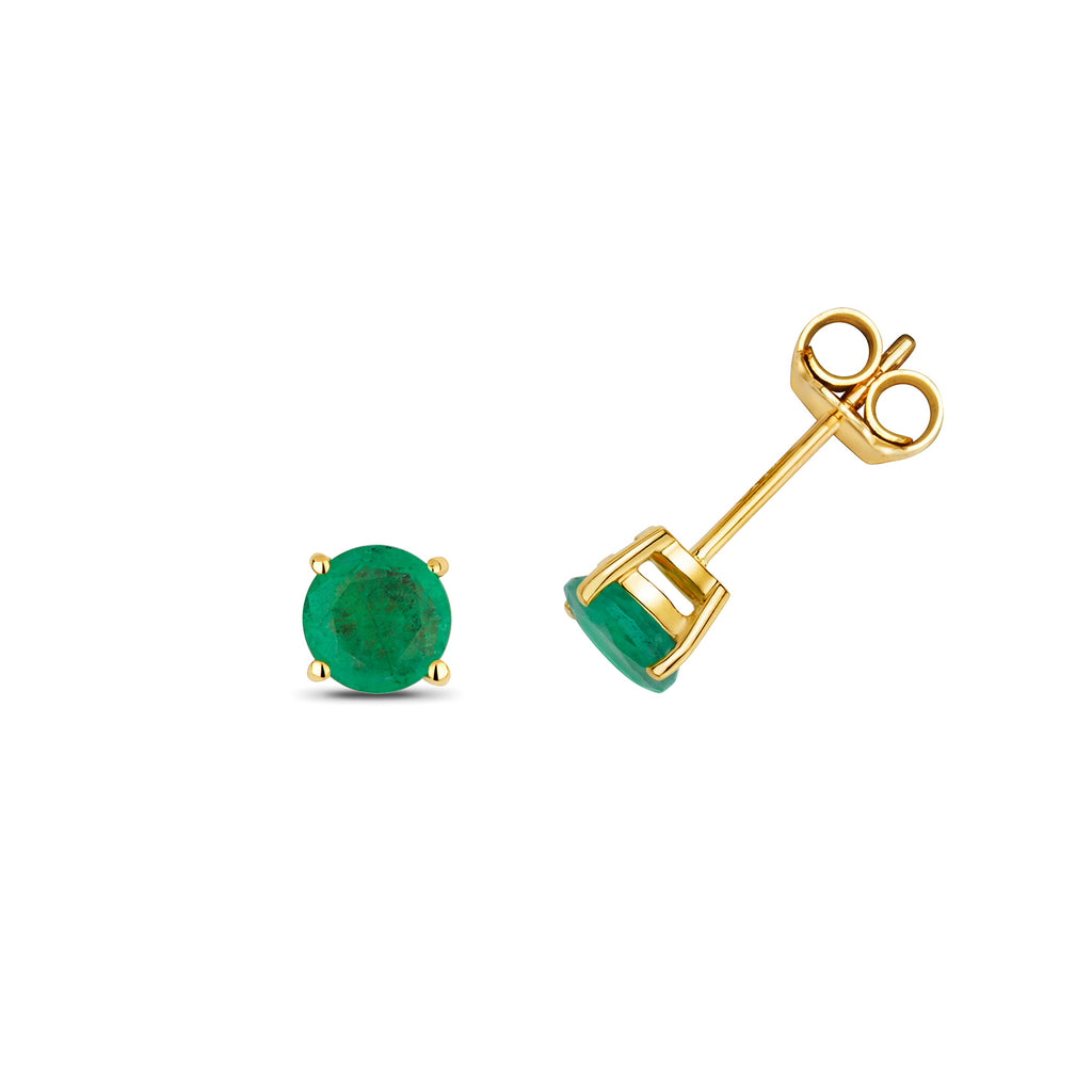 Clustdlysau Emrallt Aur Melyn 9ct 1CT