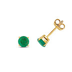 Clustdlysau Emrallt Aur Melyn 9ct 1CT