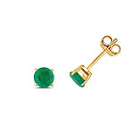 Clustdlysau Emrallt Aur Melyn 9ct 1CT