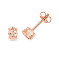 Clustdlysau Morganit Aur Rhosyn 9ct 0.77CT