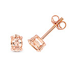 Clustdlysau Morganit Aur Rhosyn 9ct 0.77CT
