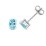 Clustdlysau Acwamarin Aur Gwyn 9ct 1CT