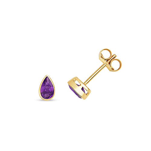 9ct Yellow Gold Amethyst Earrings 0.4CT