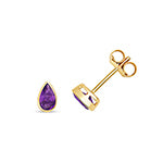 9ct Yellow Gold Amethyst Earrings 0.4CT