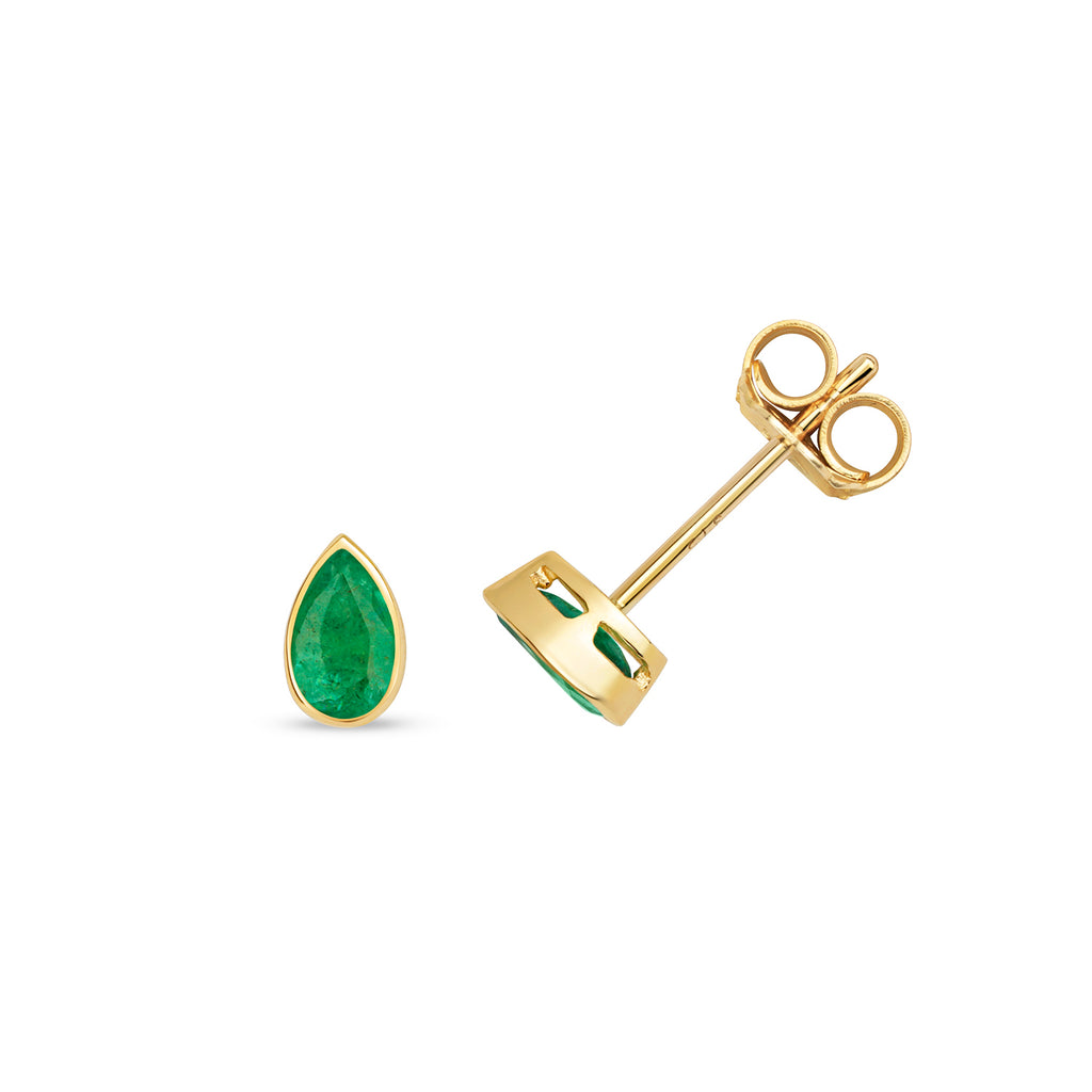 Clustdlysau Emrallt Aur Melyn 9ct 0.45CT