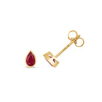 Clustdlysau Rhuddem Aur Melyn 9ct 0.45CT