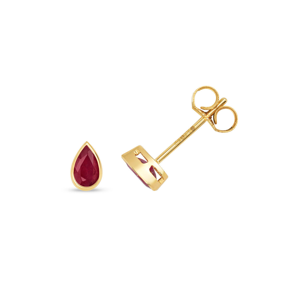 Clustdlysau Rhuddem Aur Melyn 9ct 0.45CT