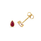 Clustdlysau Rhuddem Aur Melyn 9ct 0.45CT