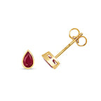 Clustdlysau Rhuddem Aur Melyn 9ct 0.45CT