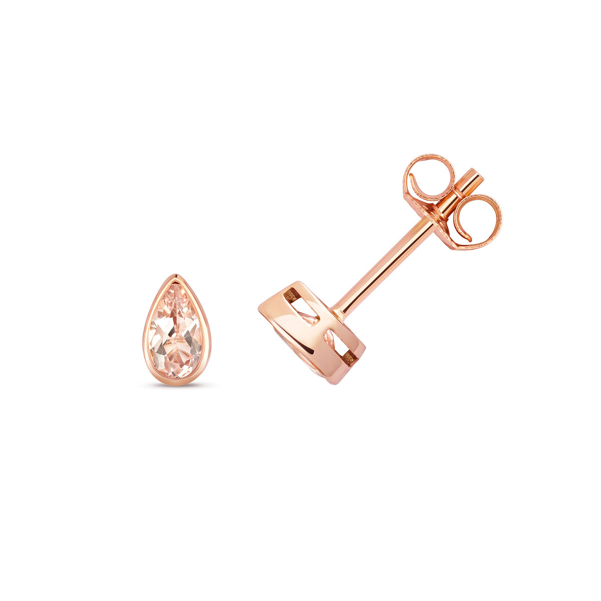 9ct Rose Gold Morganite Earrings 0.38CT