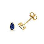 Clustdlysau Saffir Aur Melyn 9ct 0.45CT