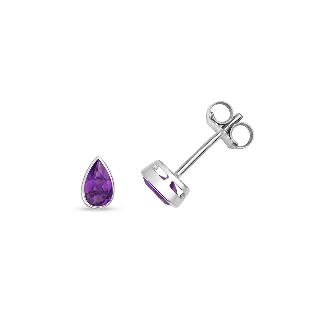 9ct White Gold Amethyst Earrings 0.4CT