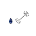 Clustdlysau Saffir Aur Gwyn 9ct 0.45CT