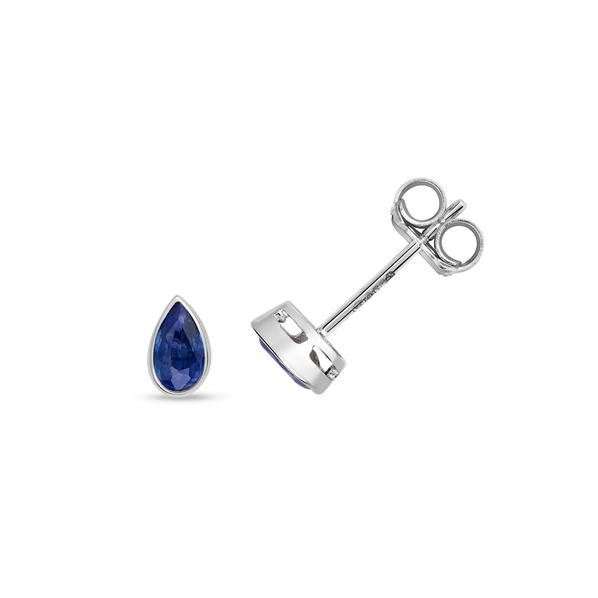 Clustdlysau Saffir Aur Gwyn 9ct 0.45CT