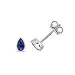 Clustdlysau Saffir Aur Gwyn 9ct 0.45CT