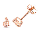 Clustdlysau Morganit Aur Rhosyn 9ct 0.4CT