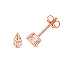 Clustdlysau Morganit Aur Rhosyn 9ct 0.4CT