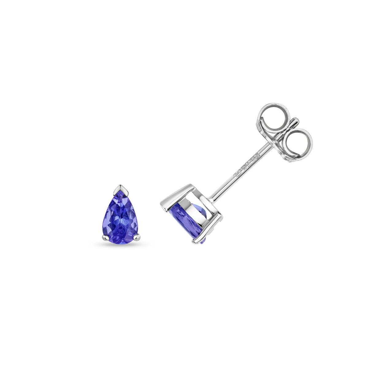 Clustdlysau Tansanit Aur Gwyn 9ct 0.45CT